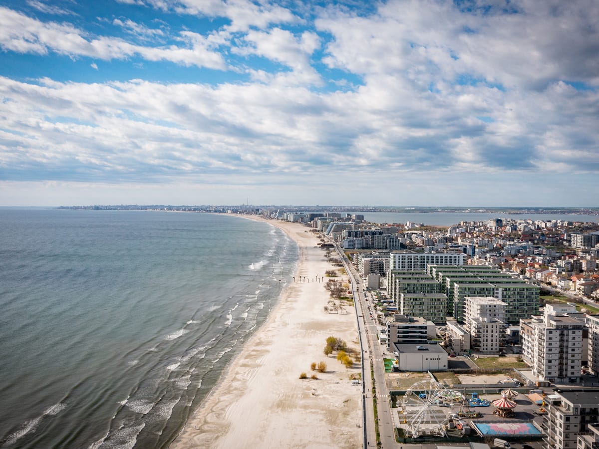 Luftaufnahme von Mamaia und Constanța an der Schwarzmeerküste