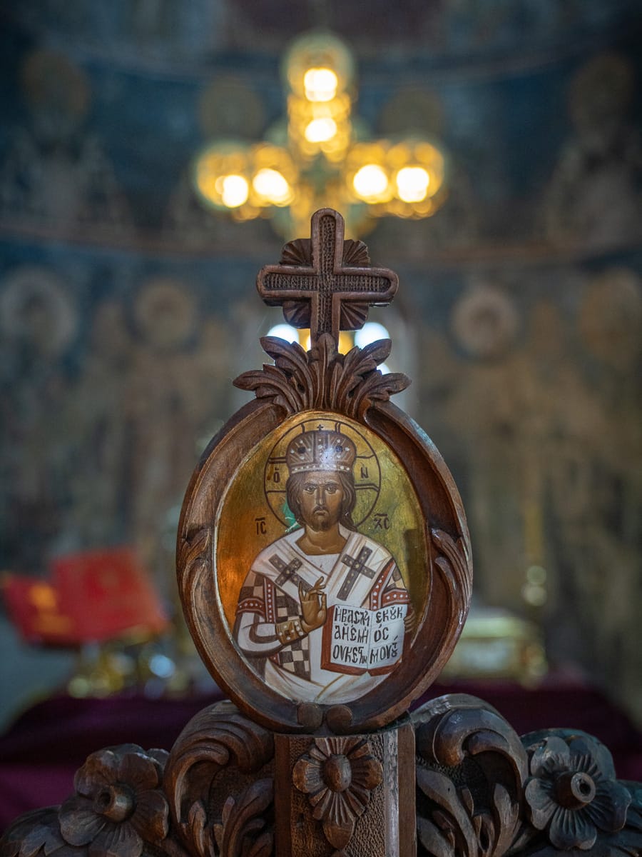 Christus-Pantokrator-Ikone in St. Jovan Kaneo