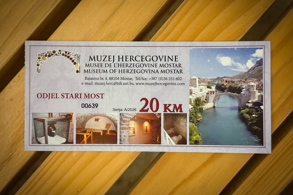 Eintrittskarte für das Old Bridge Museum in Mostar für 20 Konvertible Mark